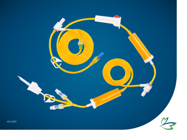 CHEMOTHERAPY INFUSION SET, 2-WAY WITH 2 x NEEDLE-FREE Y-CONNECTIONS, 234cm